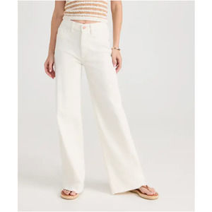 DL1961 Hepburn Wide Leg High Rise Jeans Eggshell White Size 31
